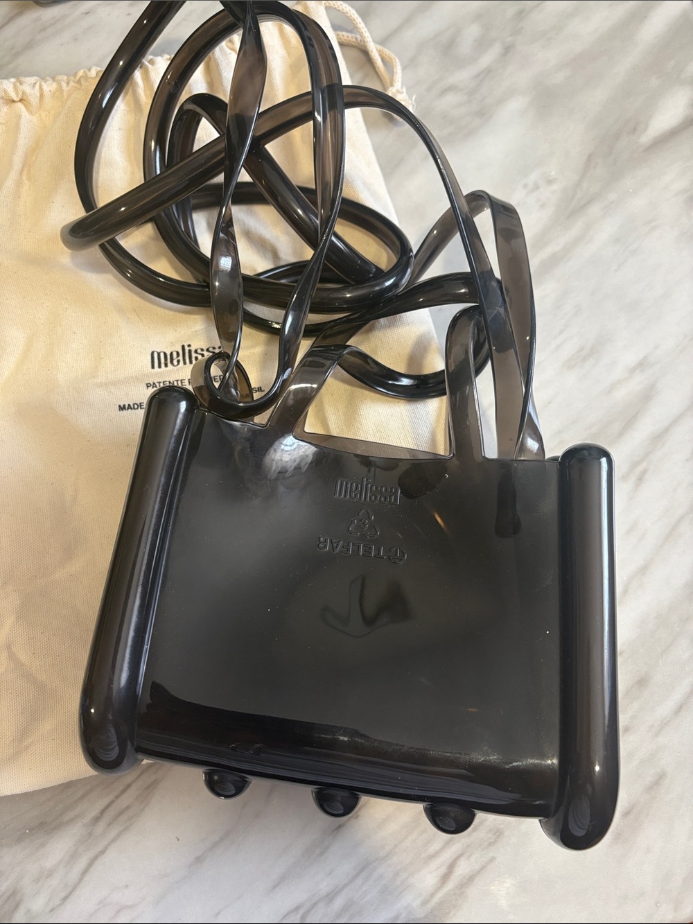 Telfar x Melissa Black jelly Mini Crossbody - Picture 2 of 3
